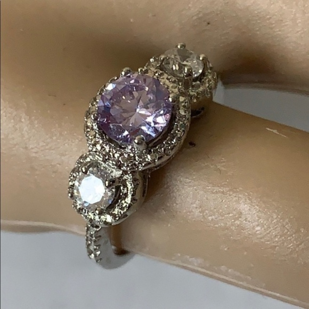 Silver Triple Stone Ring